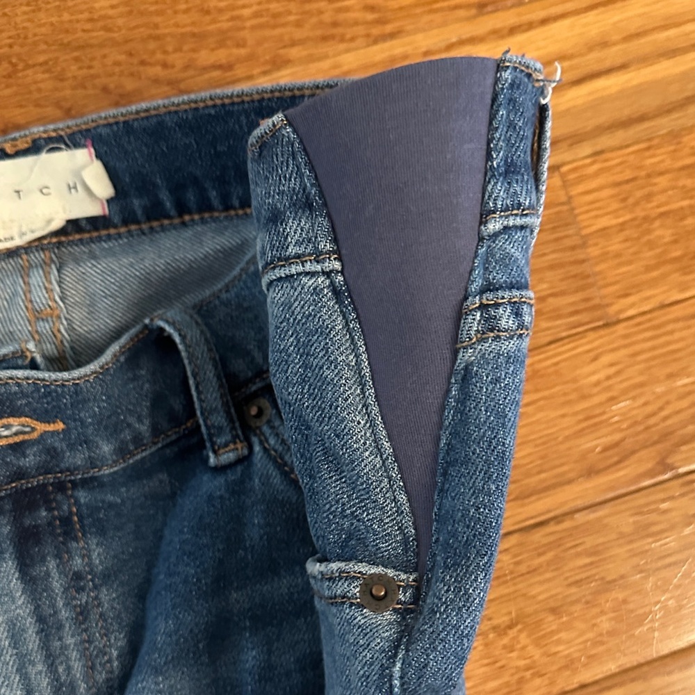 Hatch Women's Straight Leg Jeans in Medium Blue Wash - Picture 3 of 5